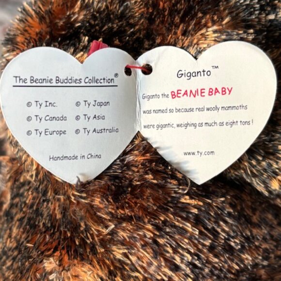 Ty 2002 Beanie Buddy "Giganto" the larger Wooly Mammoth plush stuffed -Like New - Picture 5 of 7